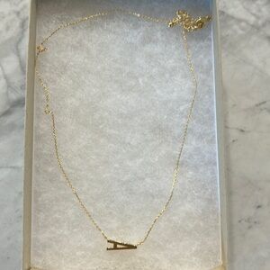 Letter A Gold Necklace